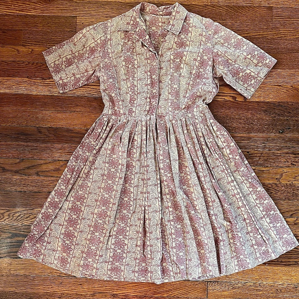 True Vintage Floral Pattern Dress From Mike Ness Owned Black Cat Vintage / Large